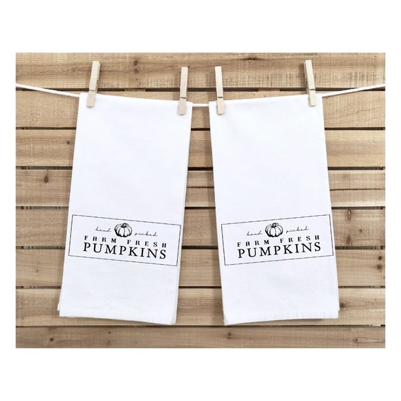 Tea Towels, Set of 2, Farm Fresh, Fall, Autumn - Picture 2 of 3